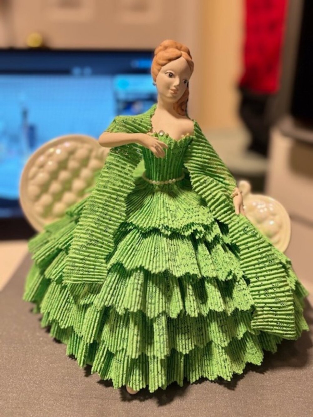 Authentic Vintage Irish Dresden Porcelain Lace Figurine